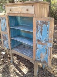 Interior of primitive pie safe