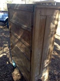 Side & back of primtive pie safe