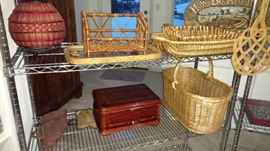 Asian candle lamp...flutes...jewelry box and lots of baskets
