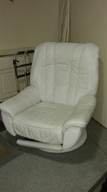 White leather chair
