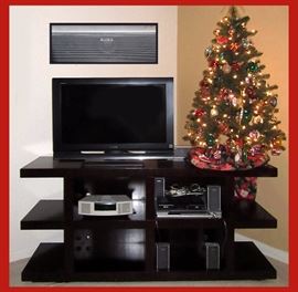Complete Sony Surround Sound System, Bose Wave Radio, Flat Screen TV and Very Nice 3 Level Stand