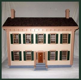 Spectacular Large Lighted Doll House in Excellent Condition; Each Room has a Light on the Ceiling or a Lighted Ceiling Fan