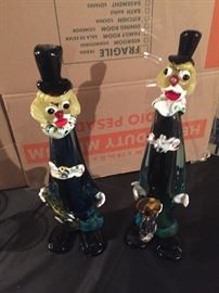Murano glass clowns