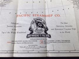 Pacific Steamship Company Route Map 1907