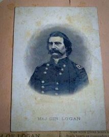 Major General John "Black Jack" Logan CDV Memorial scrap book page. 