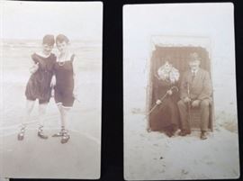 Antique beach holiday photo postcards
