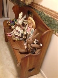 Pine Bench & Rabbit Collectibles