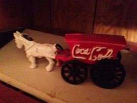 Metal Horse and Wagon