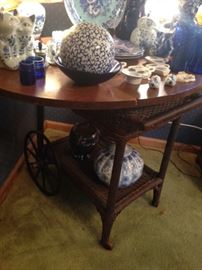 Antique Victorian Wicker Tea Cart