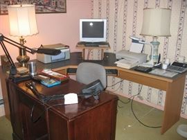 Corner computer desk (small wood desk sold)