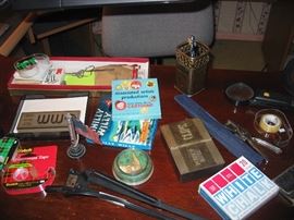 Misc. office, old movie reels