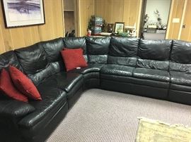 Leather sectional