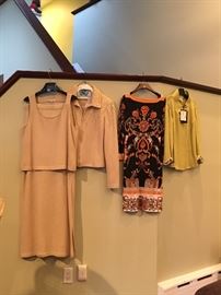 St. John pink suit, Gucci