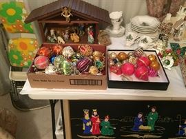 Vintage Ornaments, Nativity Manger Scene