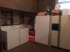 Kenmore Washer and Dryer, Amana Deep Freezer, 23 cu ft refrigerator
