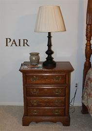 nightstand with table lamp