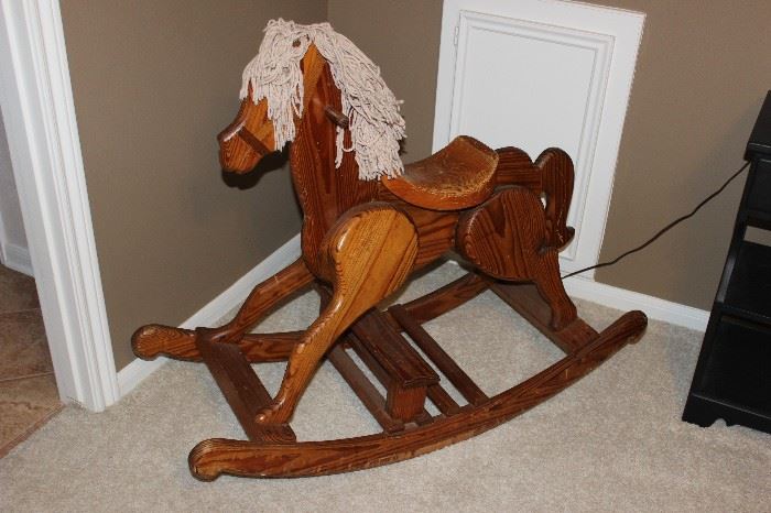 large wooden rocking horse
