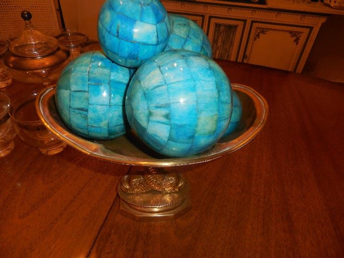 Sphere Balls.Brass Koi Fish Decorative Bowl