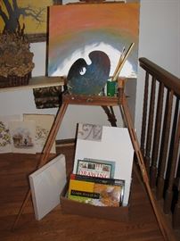 artists station with easel