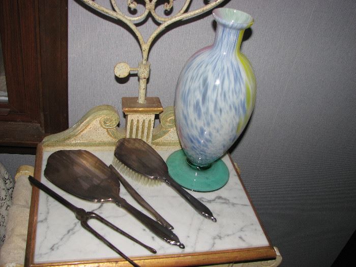 Murano art glass and dresser set