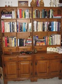 bookcases and books