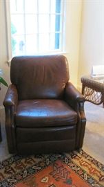 One of a pair. Leather recliners