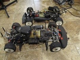 ITEM # 19-    USED COND.  TWO GAS POWERED RC  CARS WITH BODIES  BUY IT NOW PRICE $400.00 FOR BOTH WITH BODIES