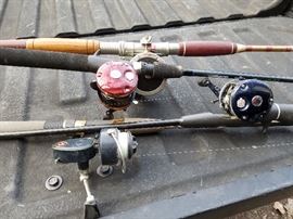 over 15 reels and poles to choose from, plus an impressive collection of bass and trout fishing lures