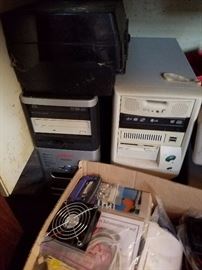 computer hard drives and stands, almost any thing to build your own computer.