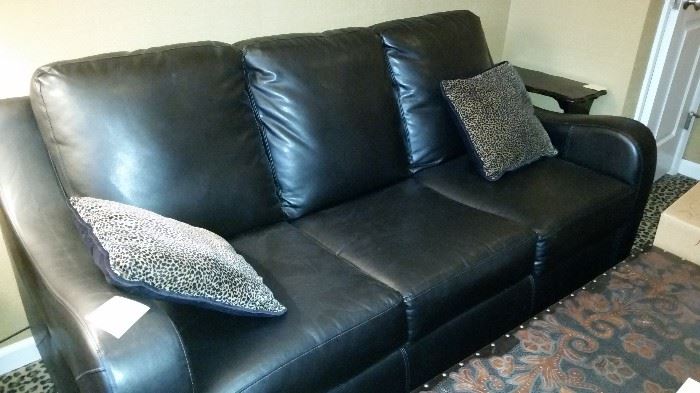 Leather full size sleeper sofa