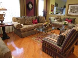 GORGEOUS LIVING ROOM FURNITURE, SOFA, SIDE CHAIRS, COFFEE TABLE