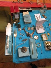 PART OF COSTUME JEWELRY INCLUDING STERLING AND TIFFANY