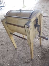 Mustard Paint Wood Butter Churn 