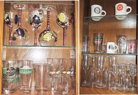 Bar stems: martini, wine, beer, cordials, rocks and more. Bar items: pilsners, steins, tools, liquor signs, bar tools, pint glasses and unique items