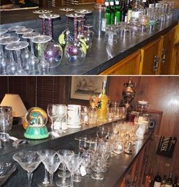 Bar stems: martini, wine, beer, cordials, rocks and more. Bar items: pilsners, steins, tools, liquor signs, bar tools, pint glasses and unique items