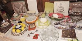 Plates and platters, chip and dips, candy dishes, serving plates