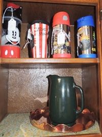 Over-full kitchen with many new and new in box items. All basic items including: solid white dish set, several pot and pan sets, drinkware, utensils old and new, knives and knive sets (Cutco), storage containers, entertaining items, cooking and baking.