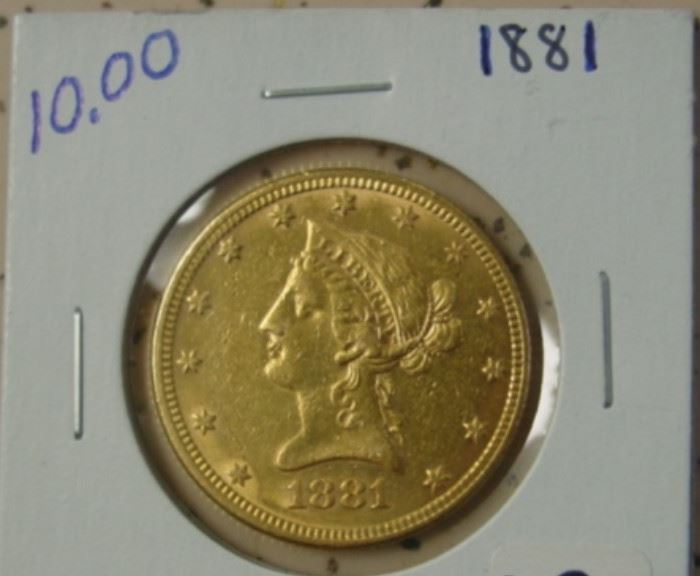 1881 Gold $10.00 Coin