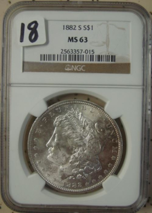 NGC 1882-S Morgan Silver Dollar