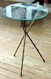 BRONZE AND GLASS A LA EILEEN GREY SMOKING TABLE