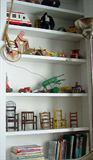 COLLECTION OF VINTAGE MOVING TOYS, CHAIRS AND ART