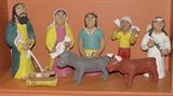 NAIVE MEXICAN NATIVITY SCENE FIGURES OF POTTERY