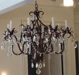 CRYSTAL AND RUST CHANDELIER