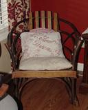 HANDMADE AND ANTIQUE BENTWOOD ROCKER WITH SLAT BACK AND SEAT