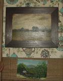 ANTIQUE MID-1800'S LANDSCAPE OIL PAINTING