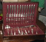ANTIQUE SILVER PLATE FLATWARE SET