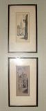 ANTIQUE ORIGINAL CITYSCAPE INK SKETCHES