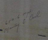 1945 FRAMED PRINT OF A TEST DOUGLAS 588 WHICH IS SIGNED BY TWO OF THE ORIGINAL TEST PILOTS - THIS IS MARION CARTER AND HIS FASTEST SPEED