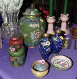 ANTIQUE COLLECTION OF CLOISONNE ITEMS