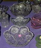ANTIQUE CUT GLASS LARGE PIECES